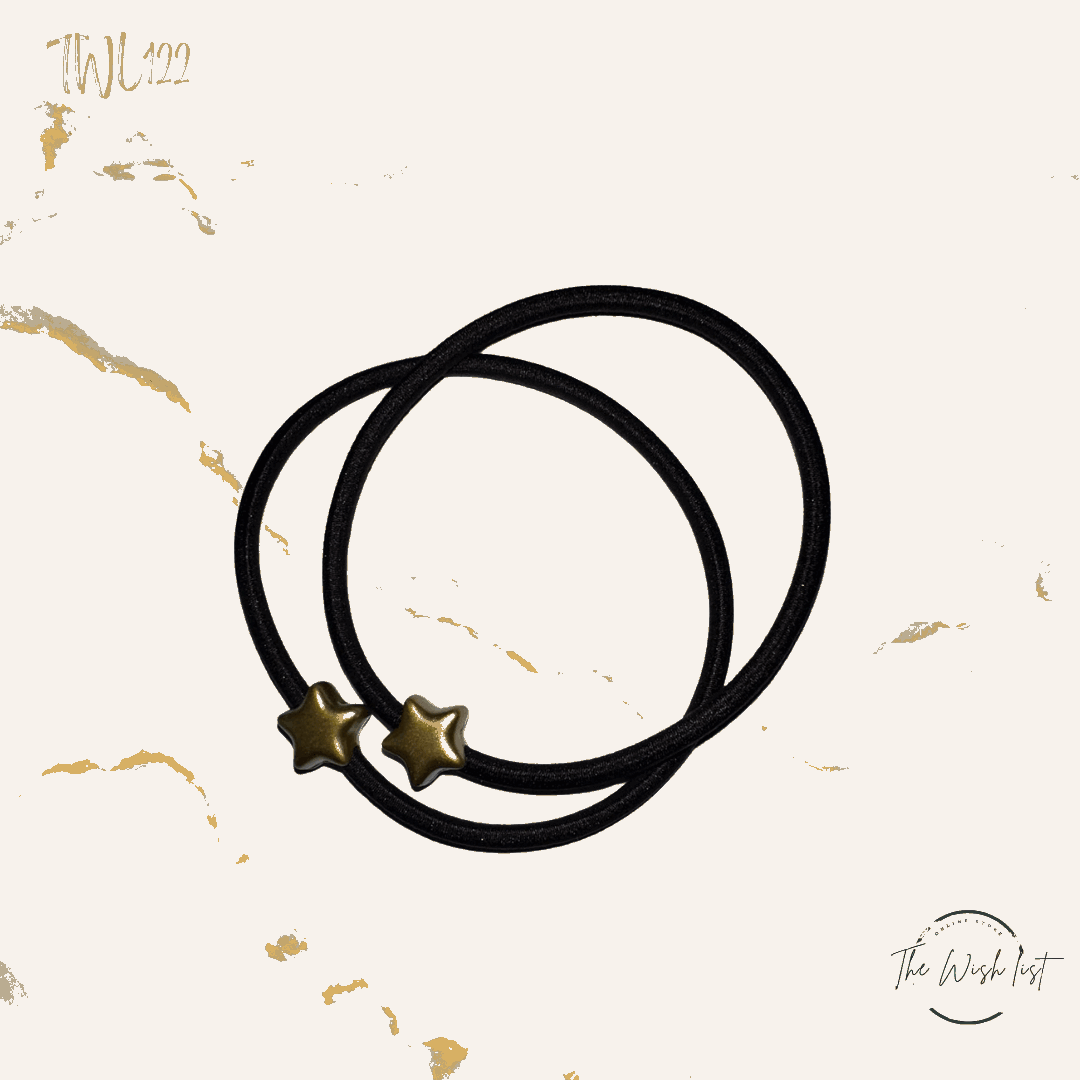 2Pce Star Decor Hair Tie Casual