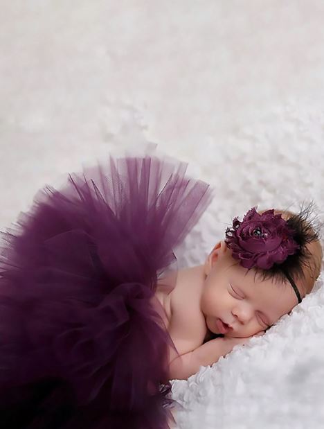 Newborn Baby Girls' Birthday Tutu Dress & Headband Set baby Shower Gifts -2Pcs Purple