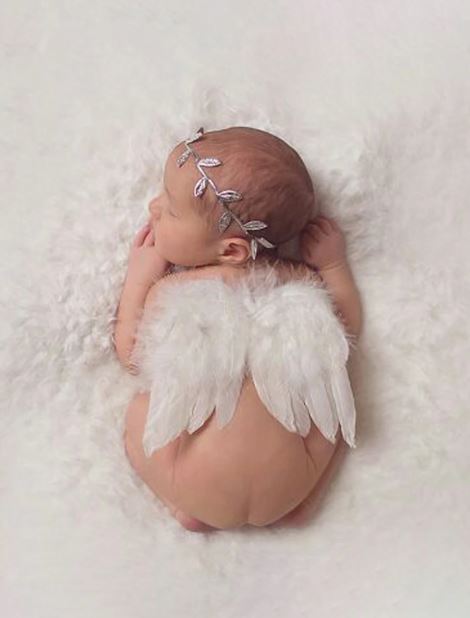 Flower Headband And Feather Wings Baby Photography Prop.- Baby shower gift