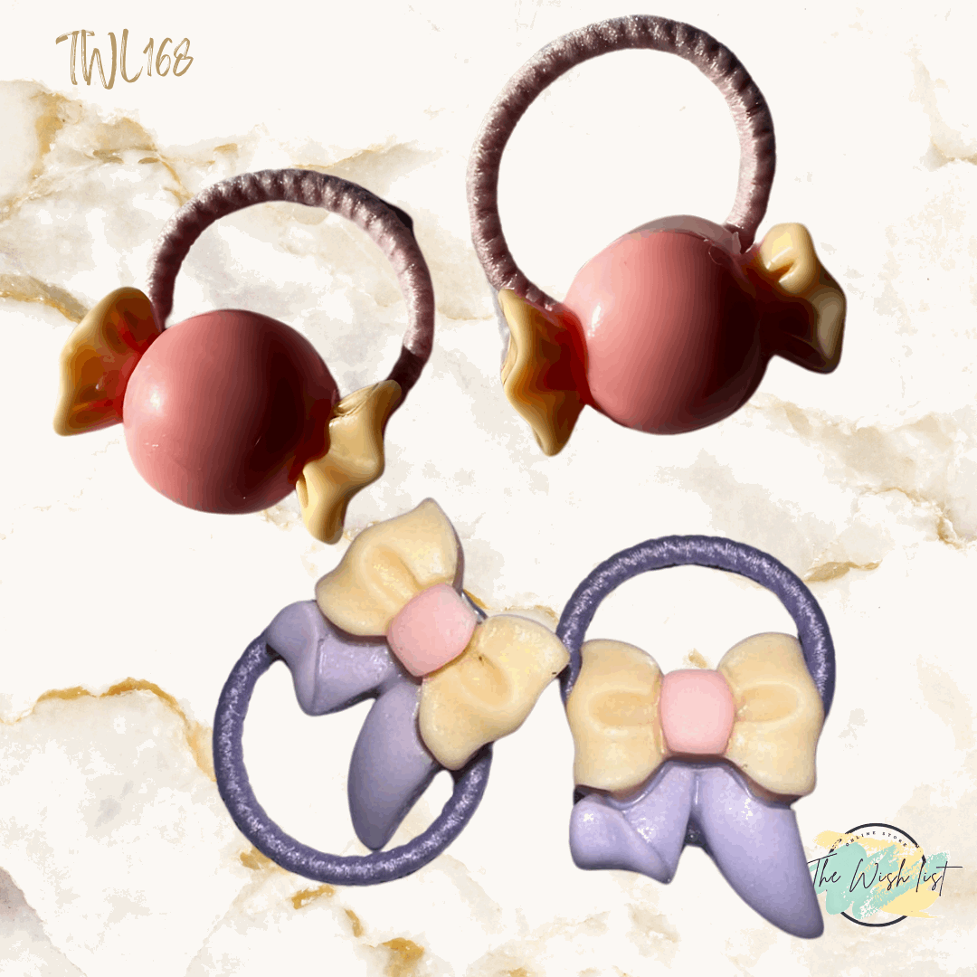 Character Hair Tie sets of 2 Pairs For Girls