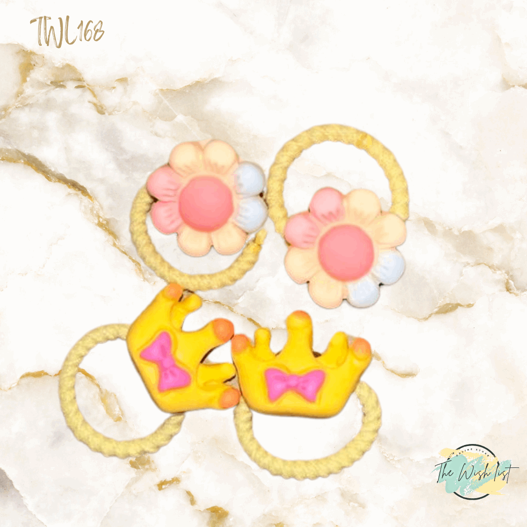 Character Hair Tie sets of 2 Pairs For Girls