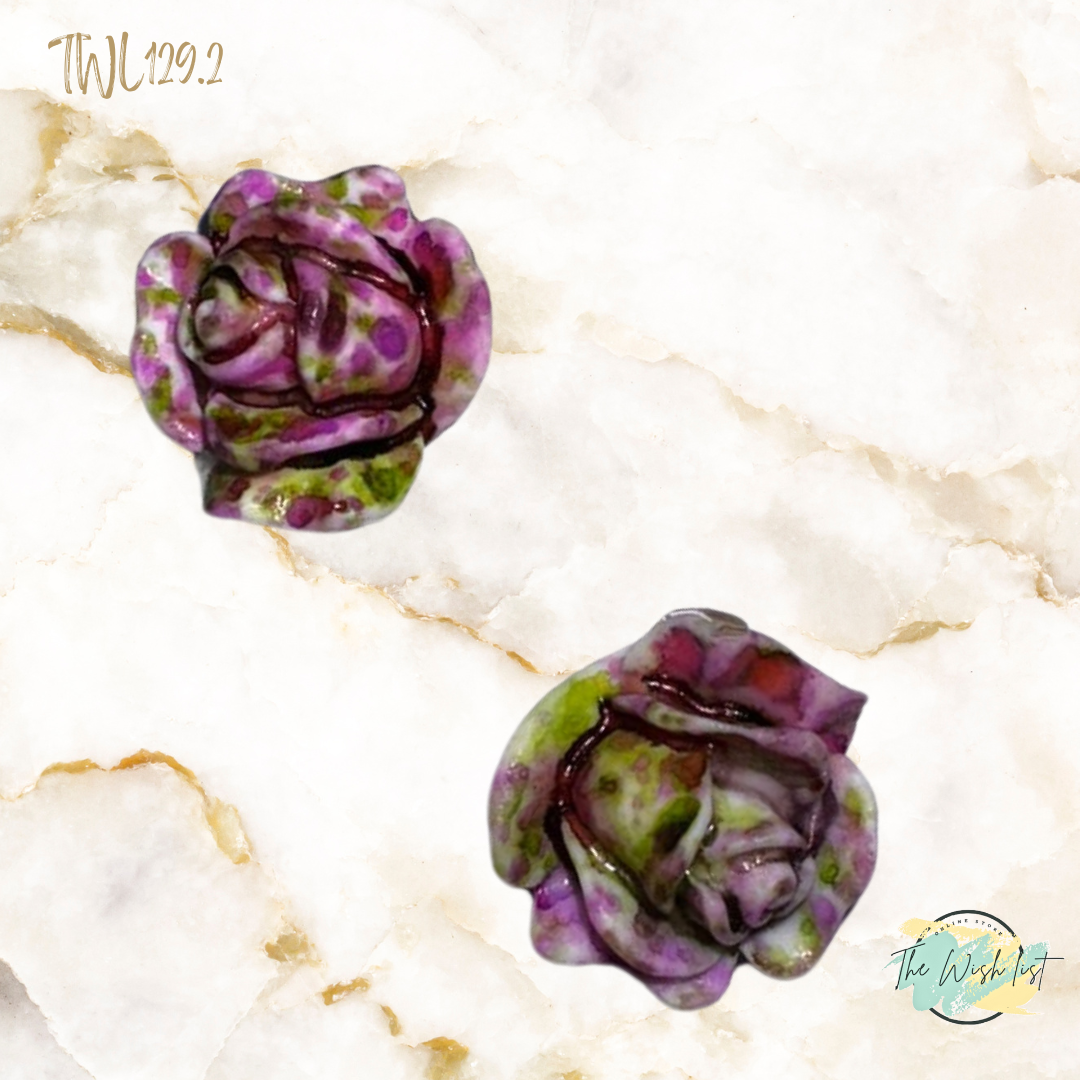 Women's Fashionable, Random Flower Shaped Polyresin - Effect Earrings