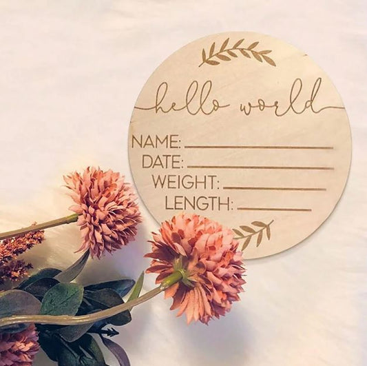 Piece Of Leaf Style Wooden Baby Commemorative Plaque For Girls/Boys