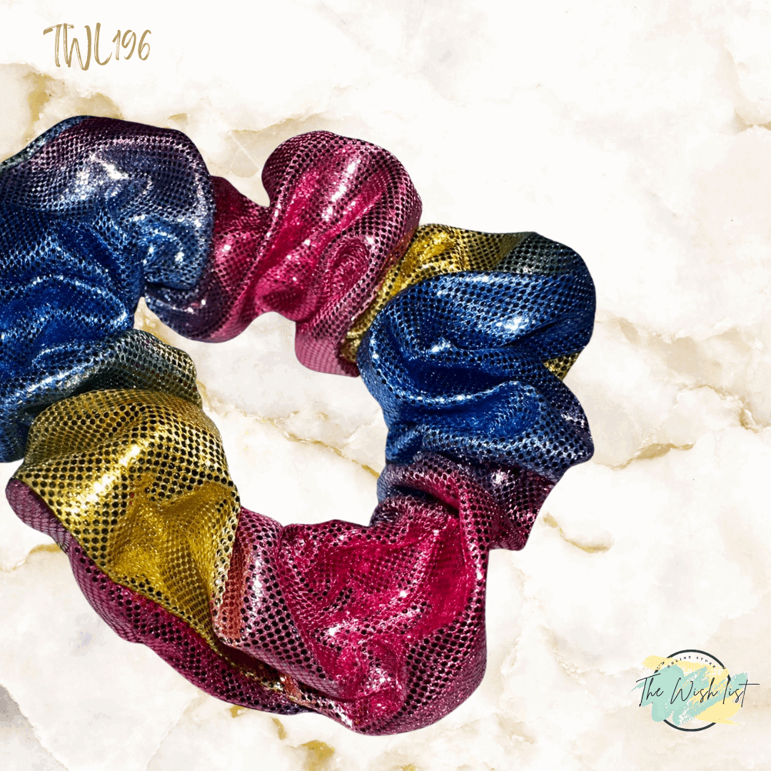 Glitter colorfully scrunchies for girls 2pcs