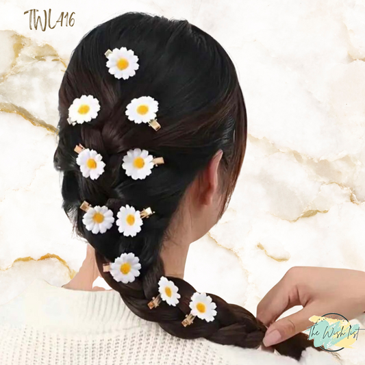 2Pce Daisy Hair Clips For Girls