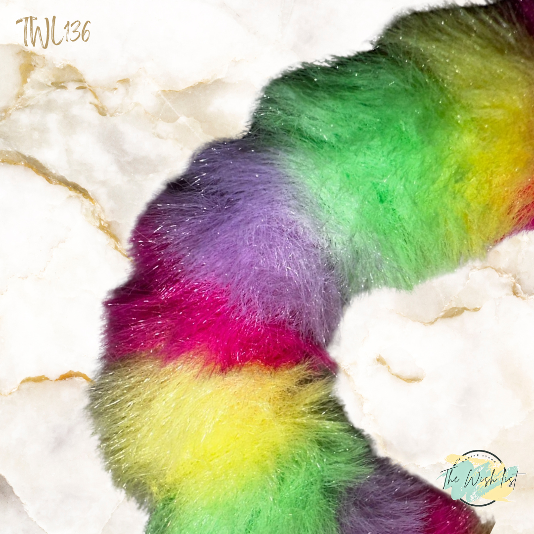 Neon Bright Block Colored Fluffy Scrunchies