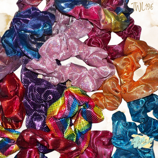 Glitter colorfully scrunchies for girls 2pcs