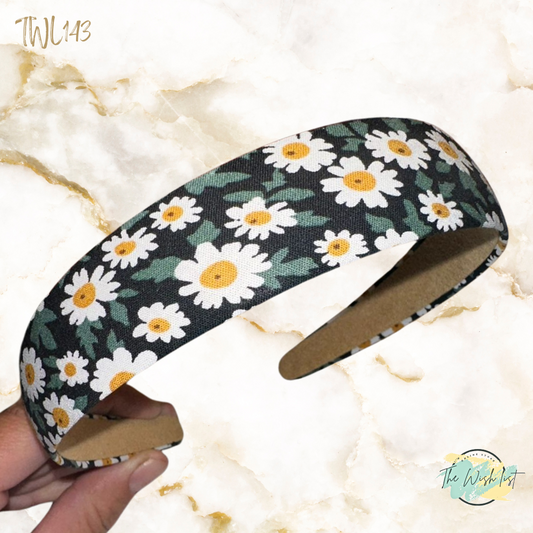 Trendy and Simply Floral Daisy Print Womens Headband, Suitable For Daily Use