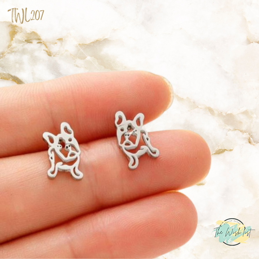 French Bulldog stud earrings - Stainless Steel earrings