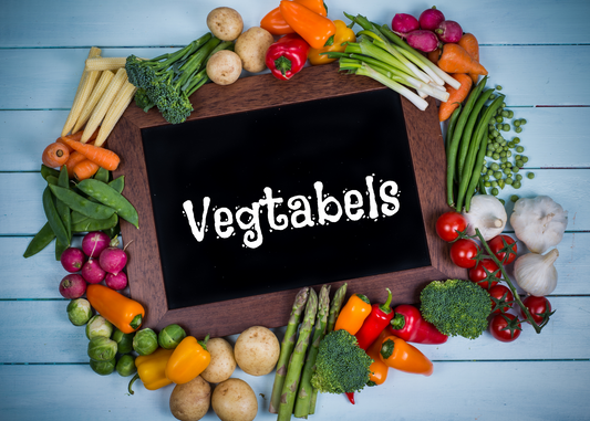 Vegetable flashcards for kids in English and Afrikaans
