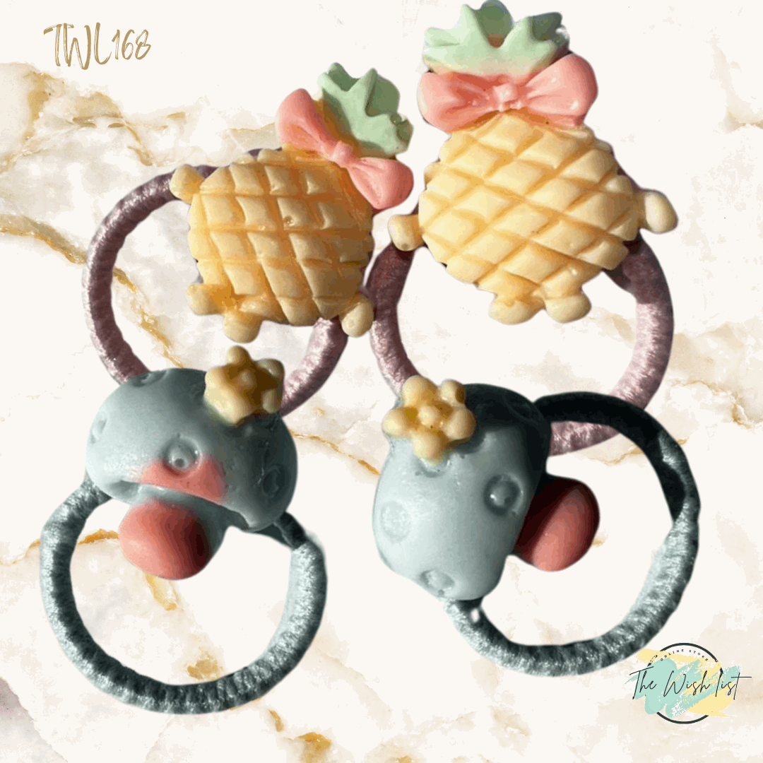 Character Hair Tie sets of 2 Pairs For Girls