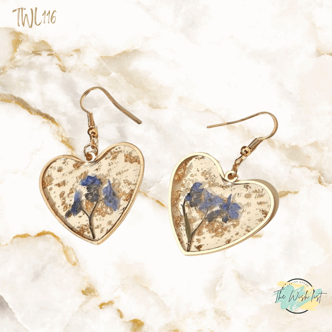 Flower Design Charm Drop Earrings