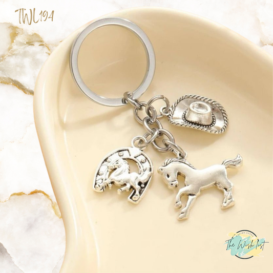 Horse shoe & Horse Charm Keychain