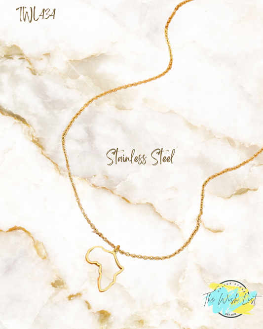 Africa Necklace – Stainless Steel Gold Finish