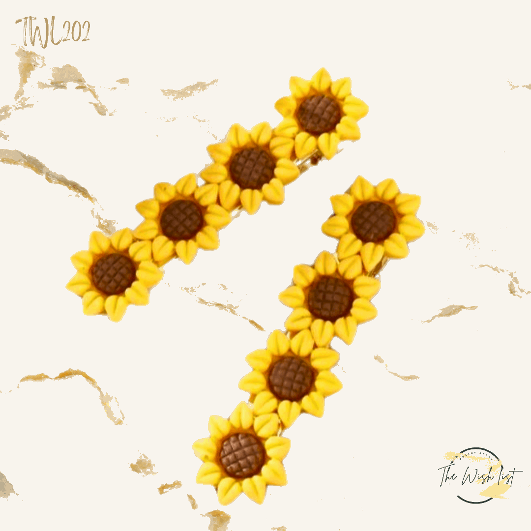2Pce Sunflower Hair Clip, Suitable for Daily Wear