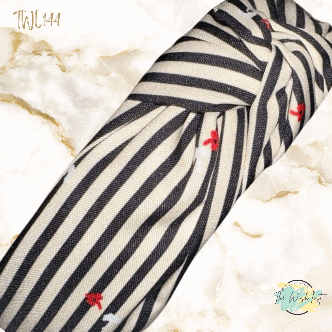 Striped Fabric With Knot Headband