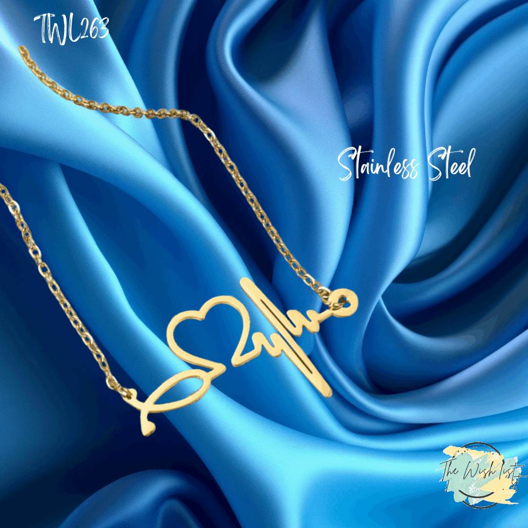 Heart & Letter Charm Necklace for Women Religious - Stainless Steel