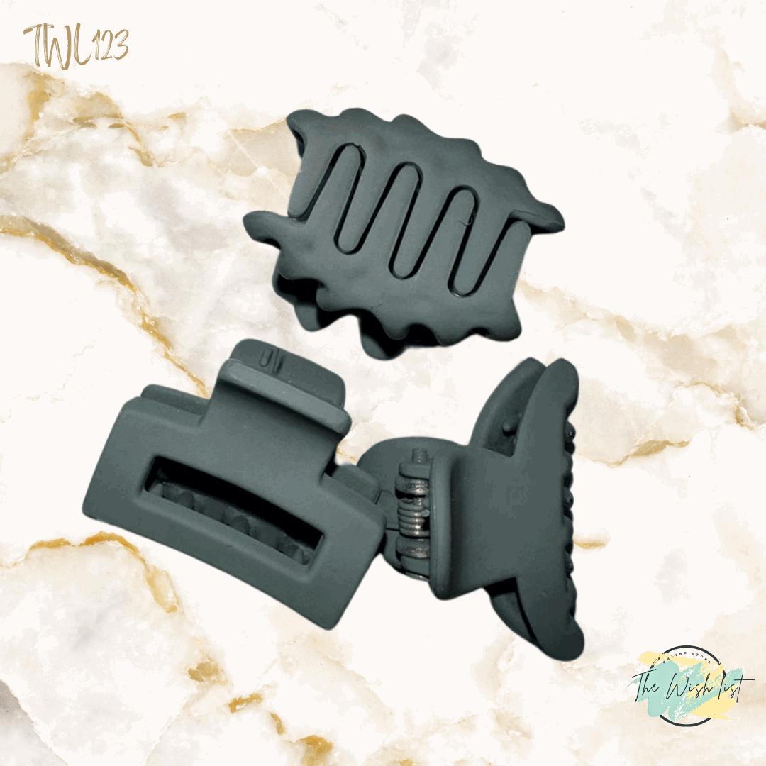 3Pce Solid Matte hair claw, Flower Claw, Plastic small claw