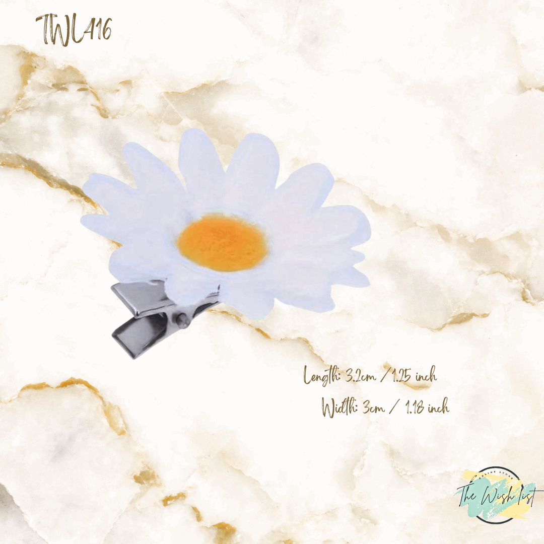 2Pce Daisy Hair Clips For Girls