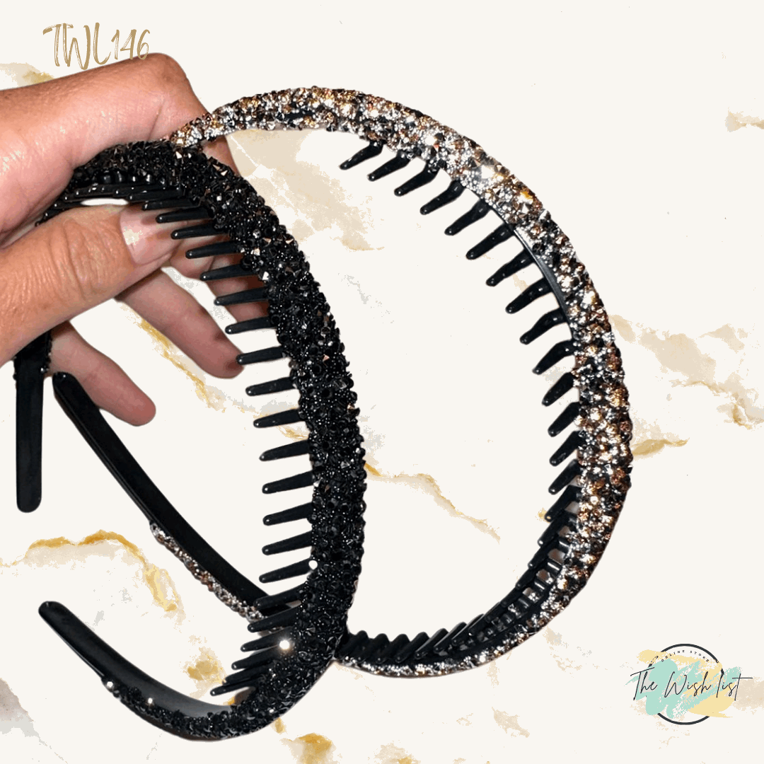 1pc Glitter Rhinestone Teeth Hairband, Anti-Slip Headband