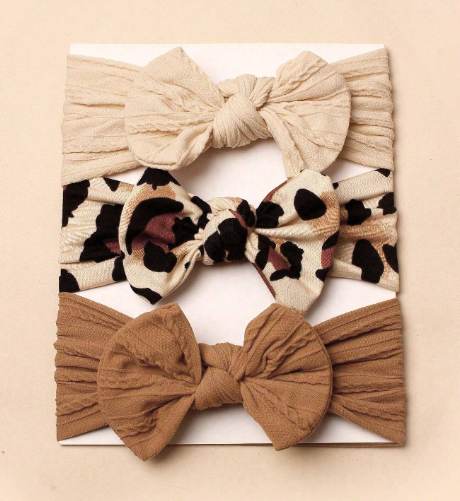 3pcs Print Bow Headbands For Babies
