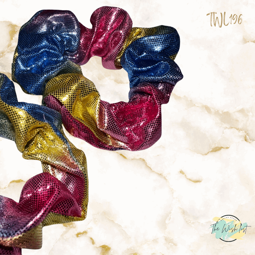 Glitter colorfully scrunchies for girls 2pcs