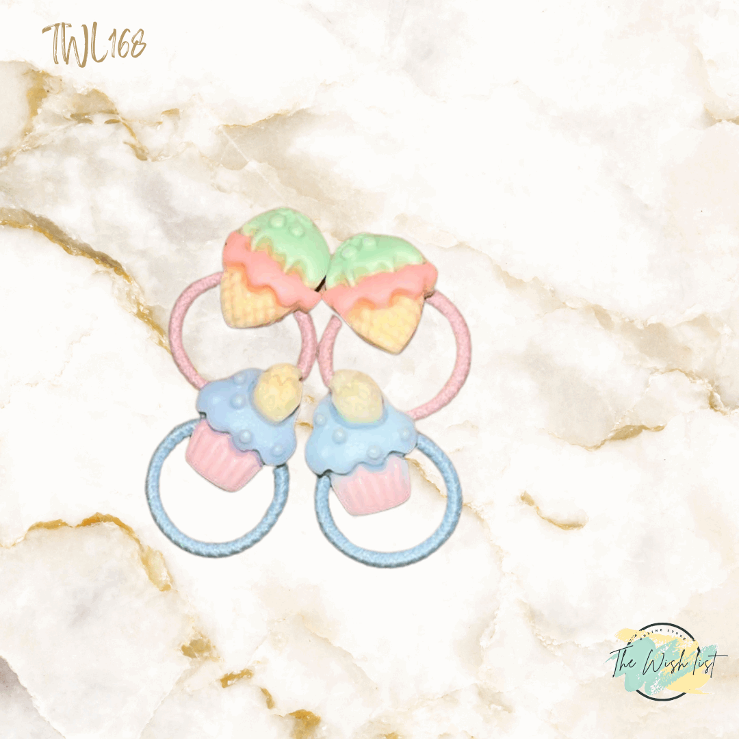 Character Hair Tie sets of 2 Pairs For Girls