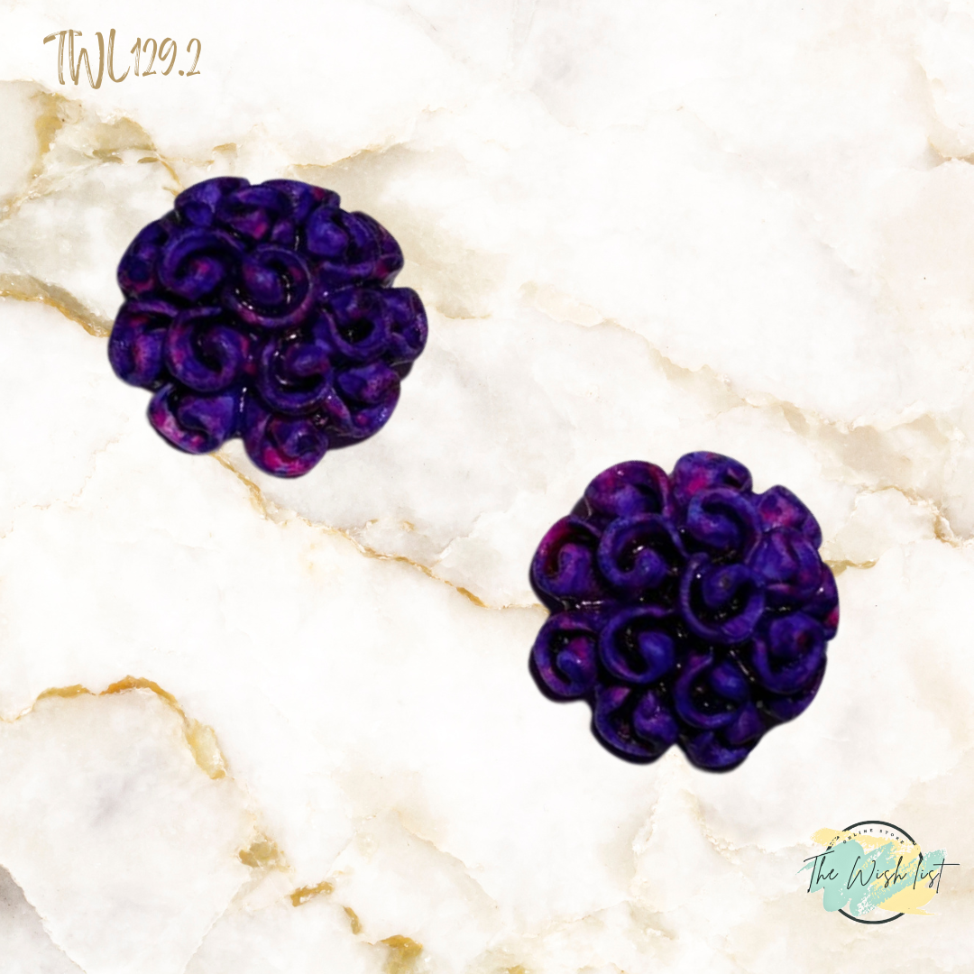 Women's Fashionable, Random Flower Shaped Polyresin - Effect Earrings