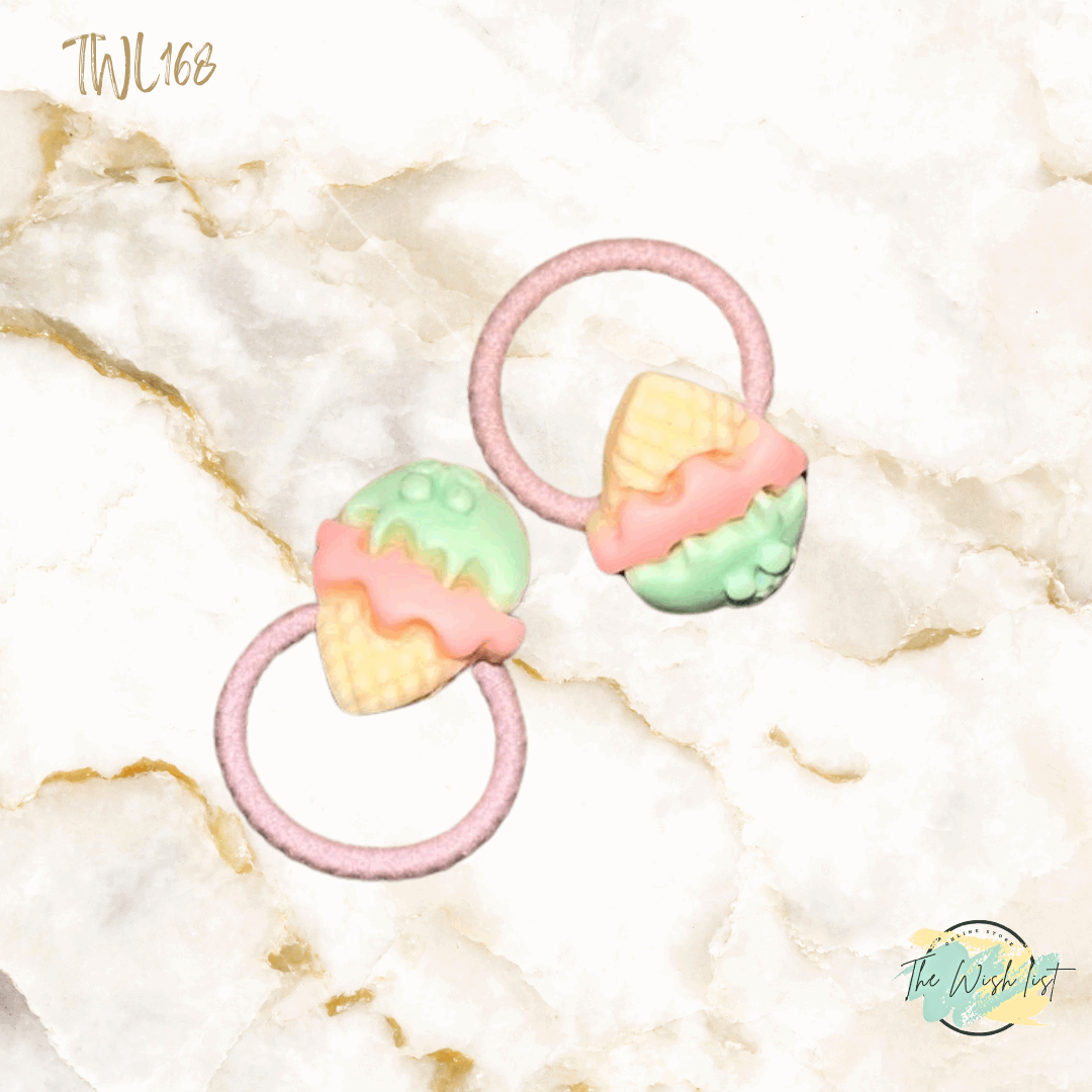 Character Hair Tie sets of 2 Pairs For Girls