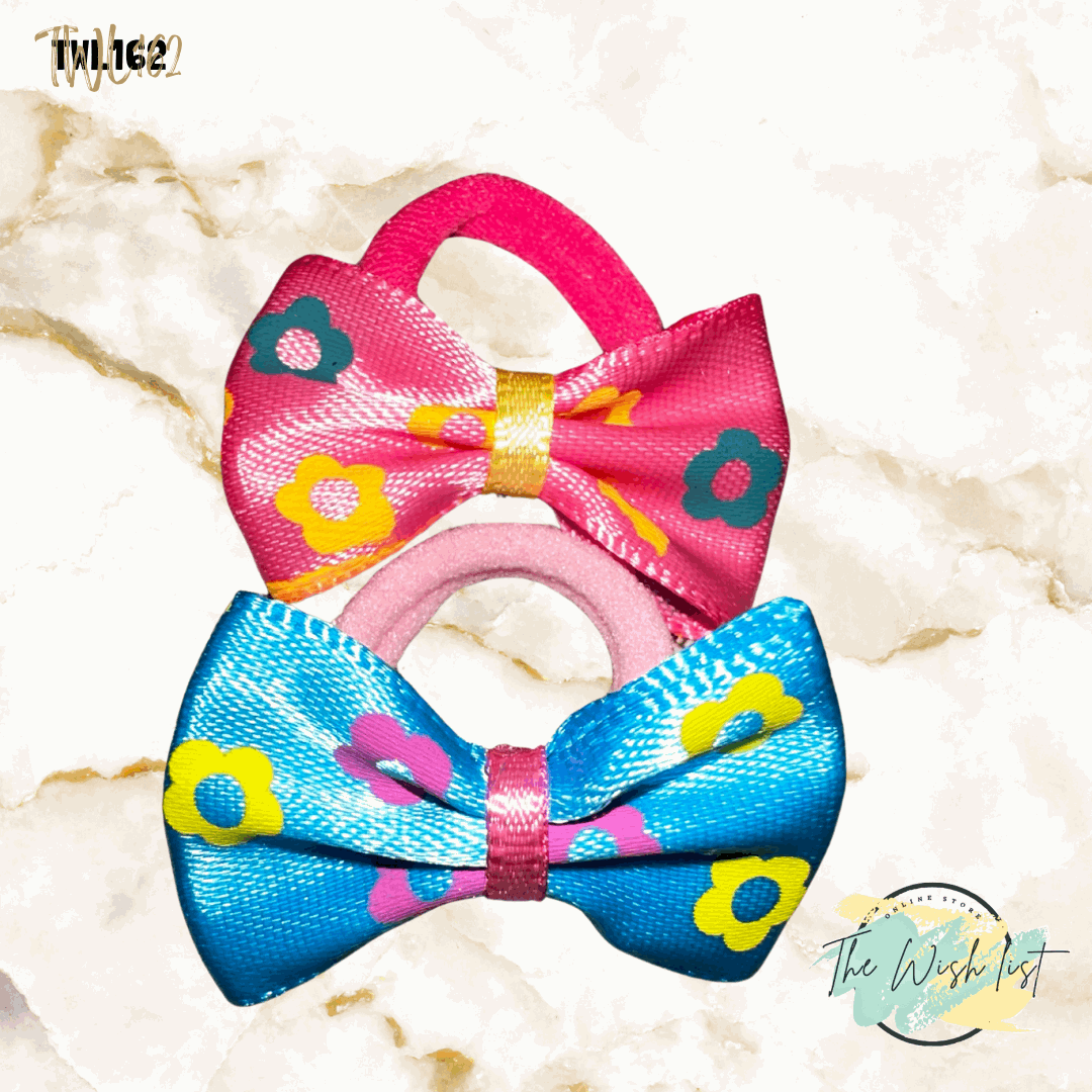 2pce Colorful Girls Hair Tie Bows