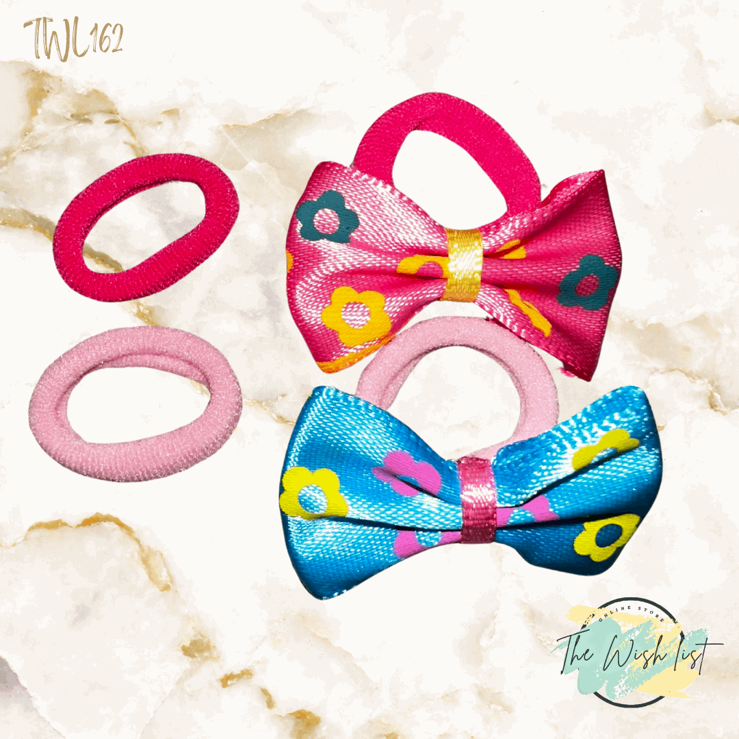 2pce Colorful Girls Hair Tie Bows