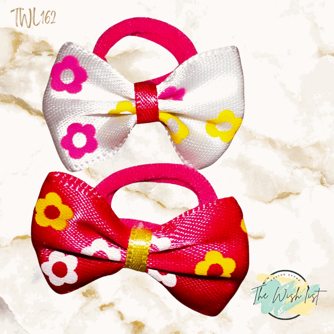 2pce Colorful Girls Hair Tie Bows