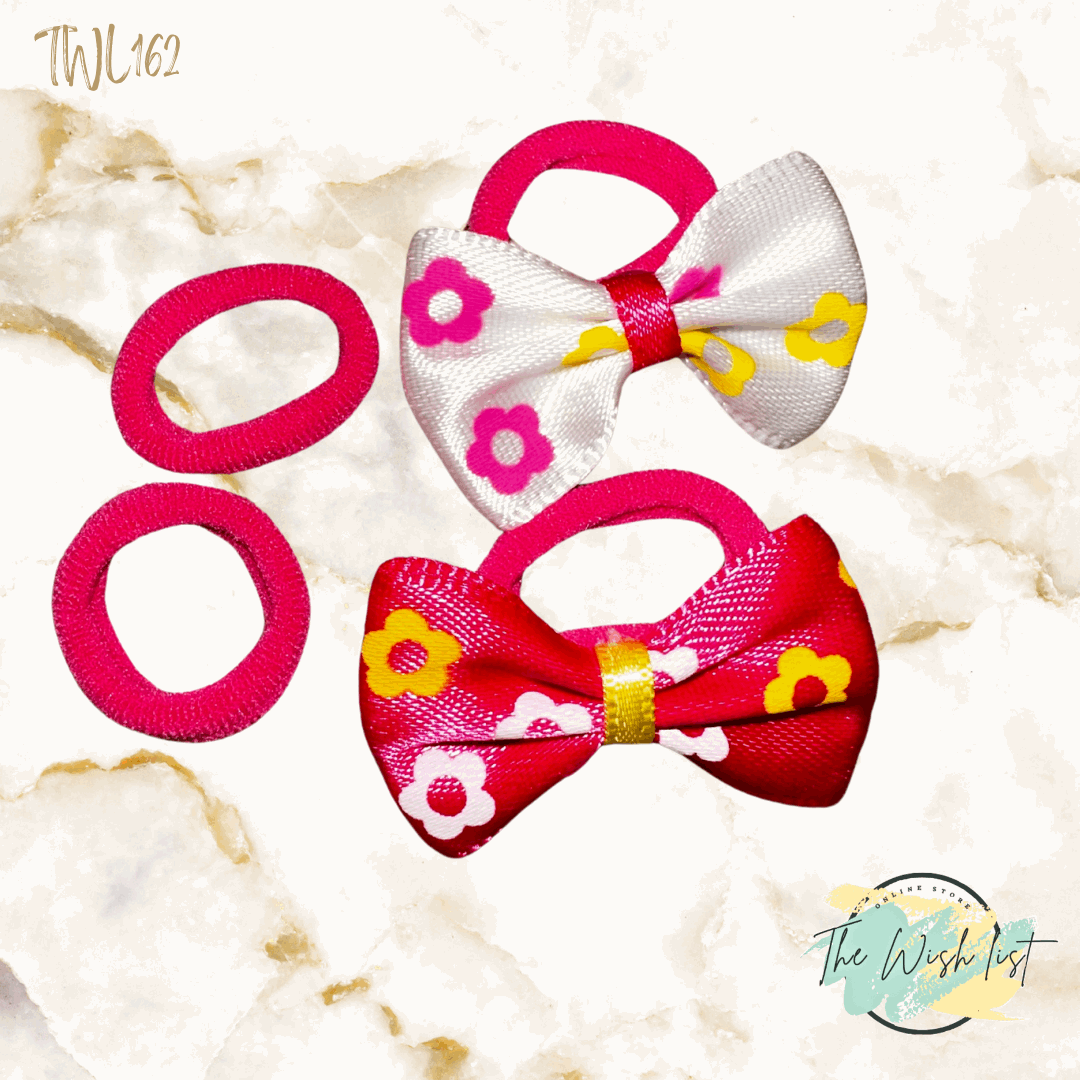 2pce Colorful Girls Hair Tie Bows