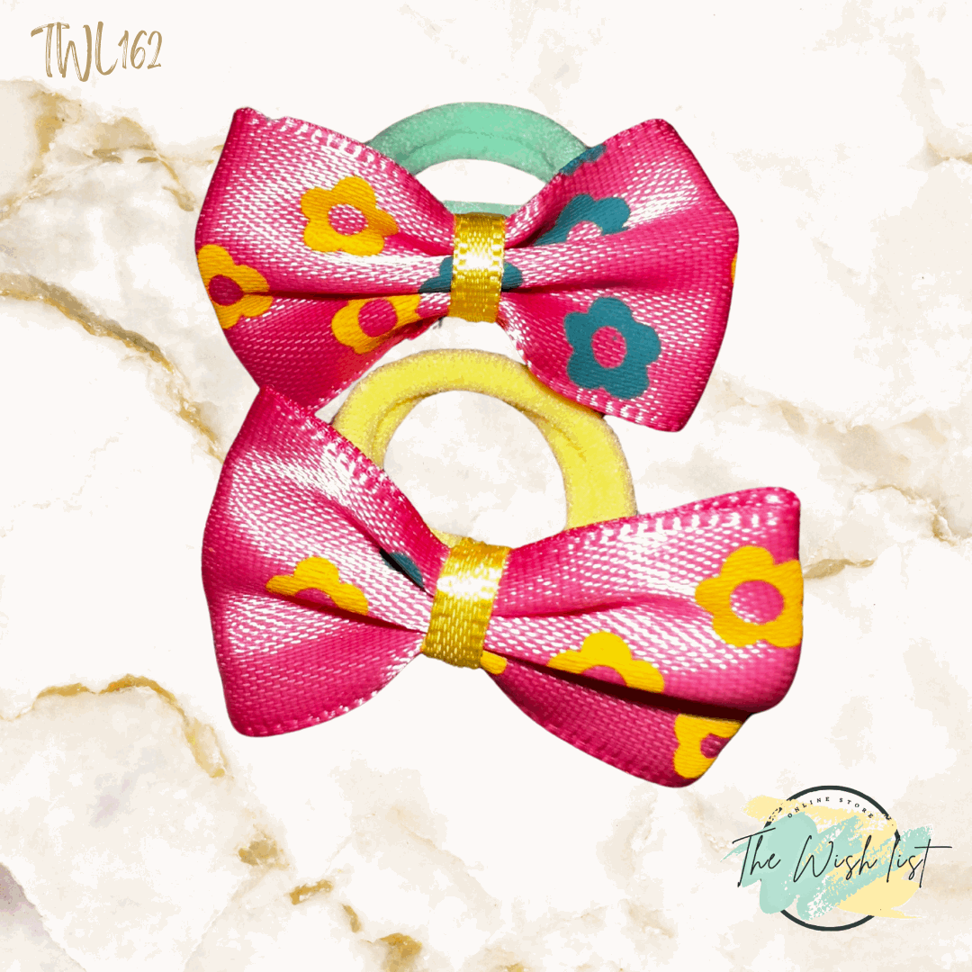 2pce Colorful Girls Hair Tie Bows
