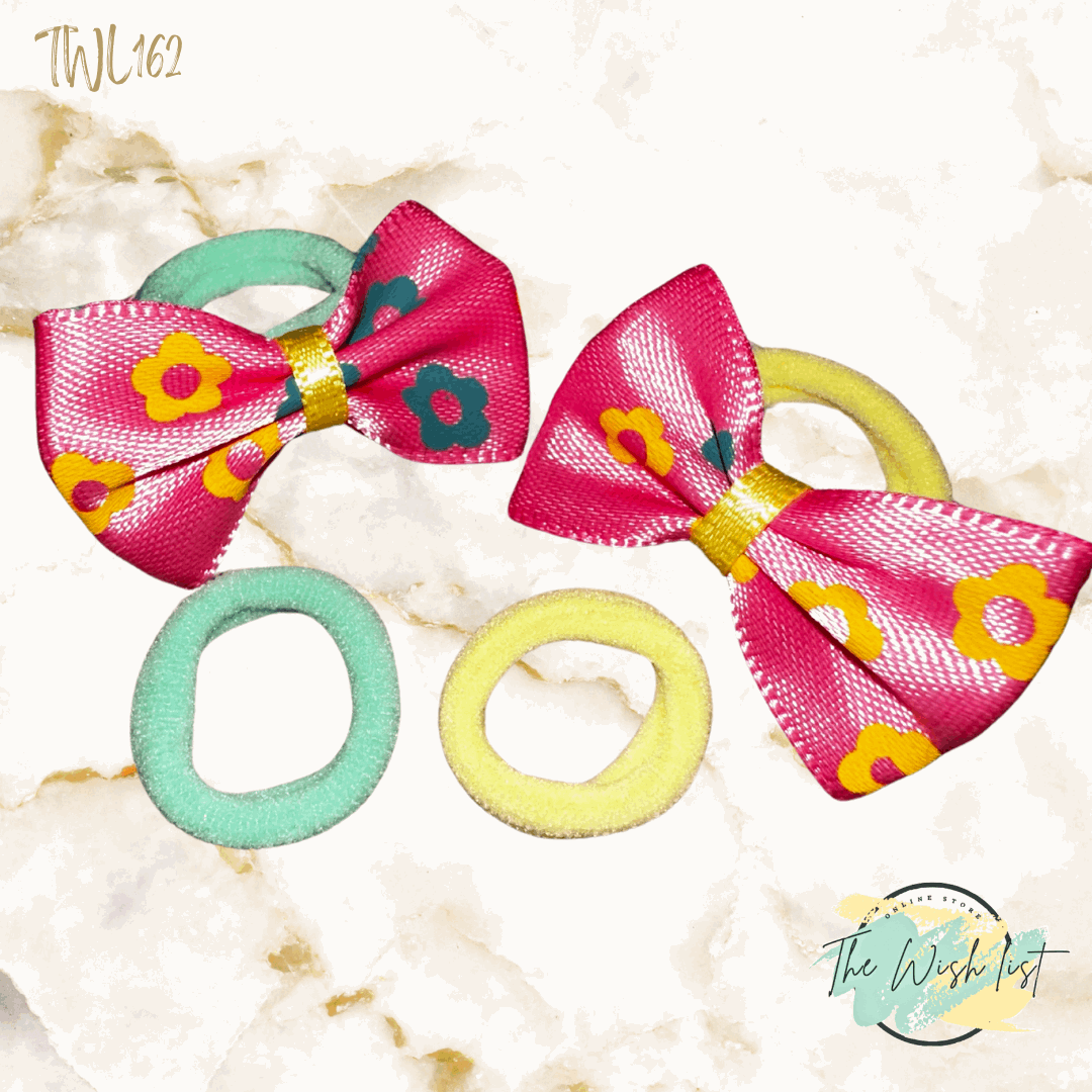 2pce Colorful Girls Hair Tie Bows