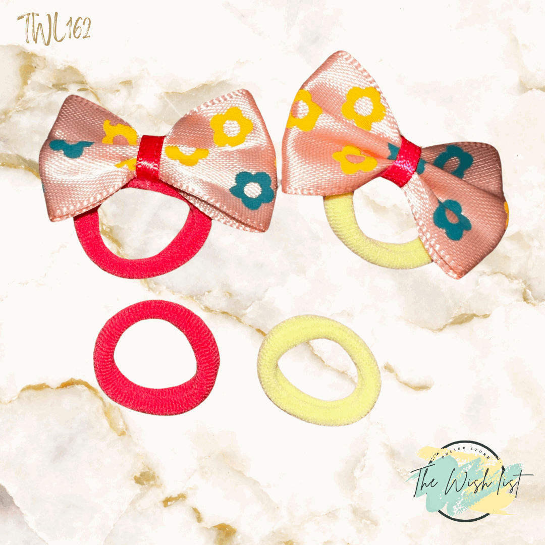 2pce Colorful Girls Hair Tie Bows