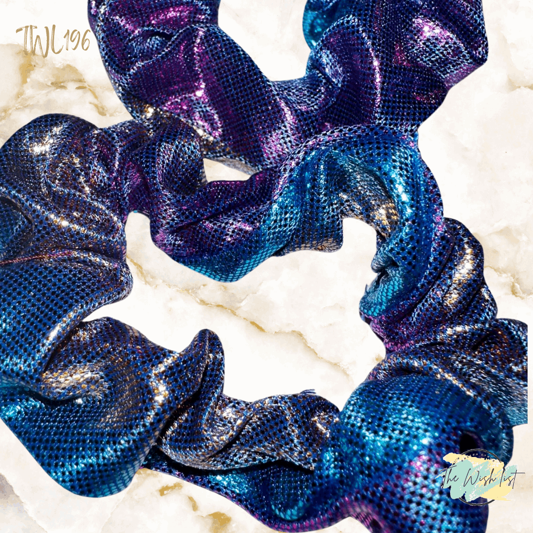 Glitter colorfully scrunchies for girls 2pcs