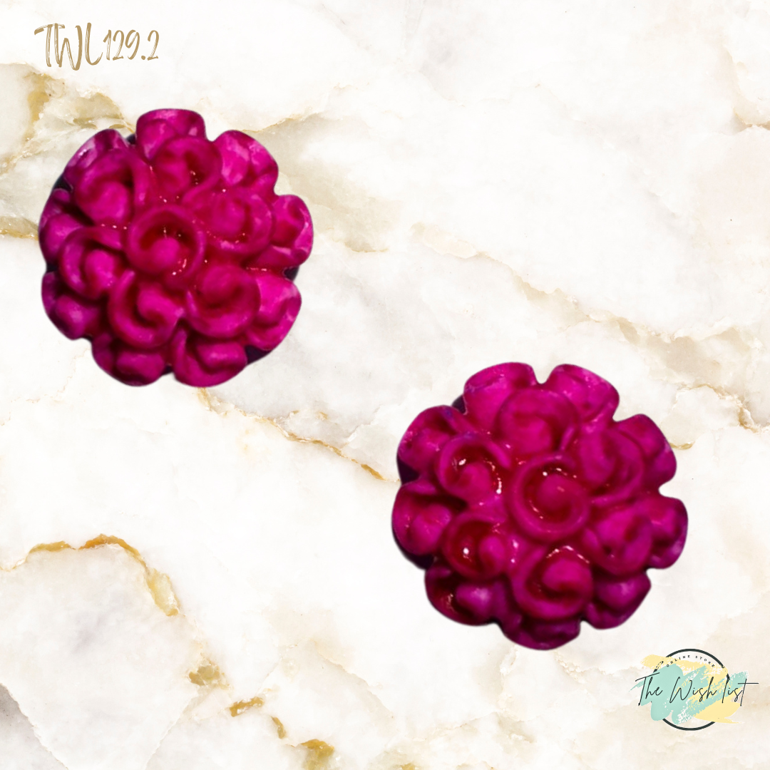 Women's Fashionable, Random Flower Shaped Polyresin - Effect Earrings
