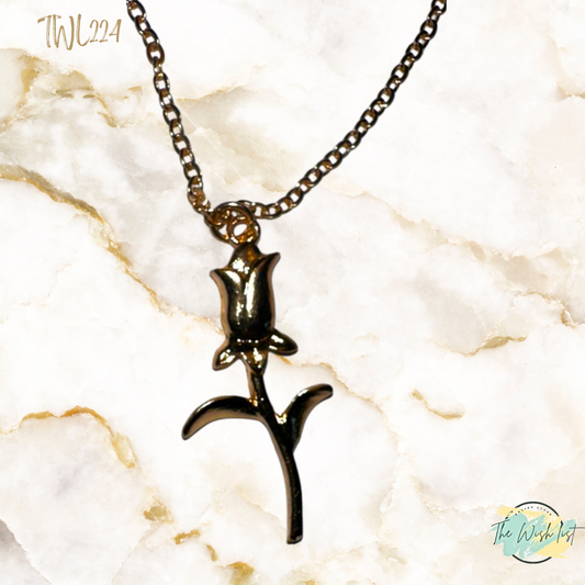 Rose Pendant Charm Necklace