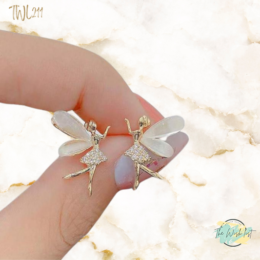 Unique Designed Fairy Shaped stud earrings- Stainless Steel
