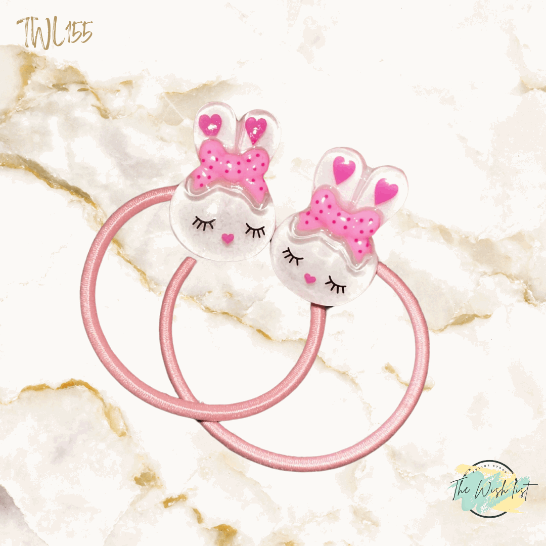 2 Pce Adorable Girls Bunny hair tie