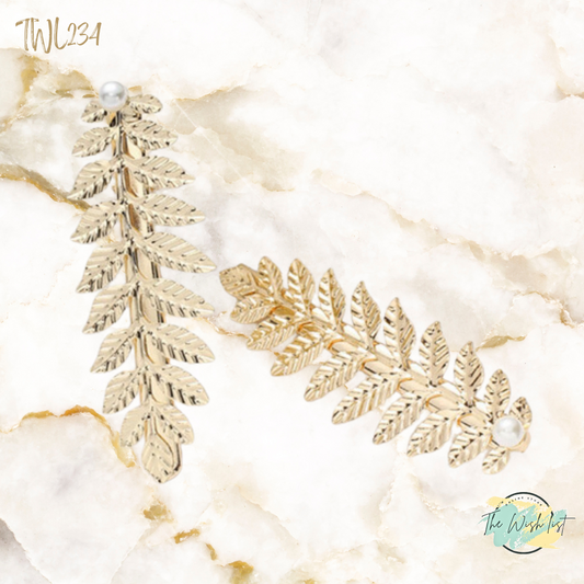 Metallic Leaf Hair Clips- 1PCE