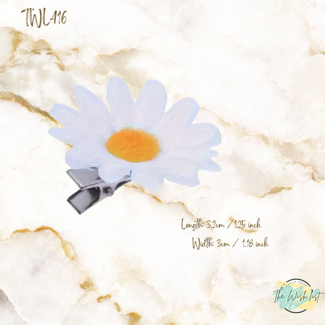 2Pce Daisy Hair Clips For Girls