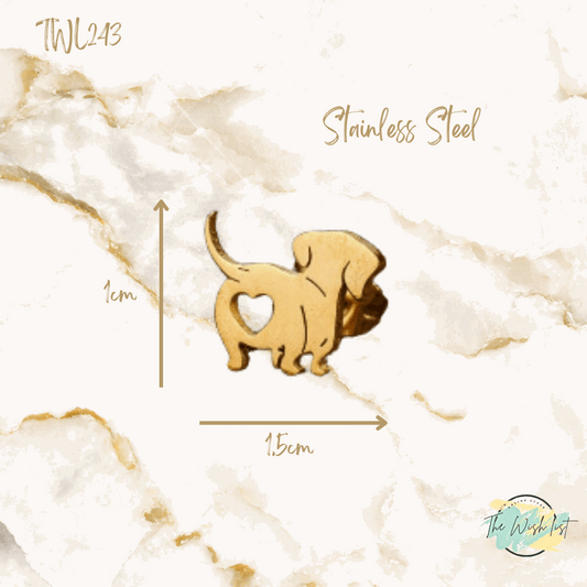 Dachshund dog stud earrings / Stainless steel