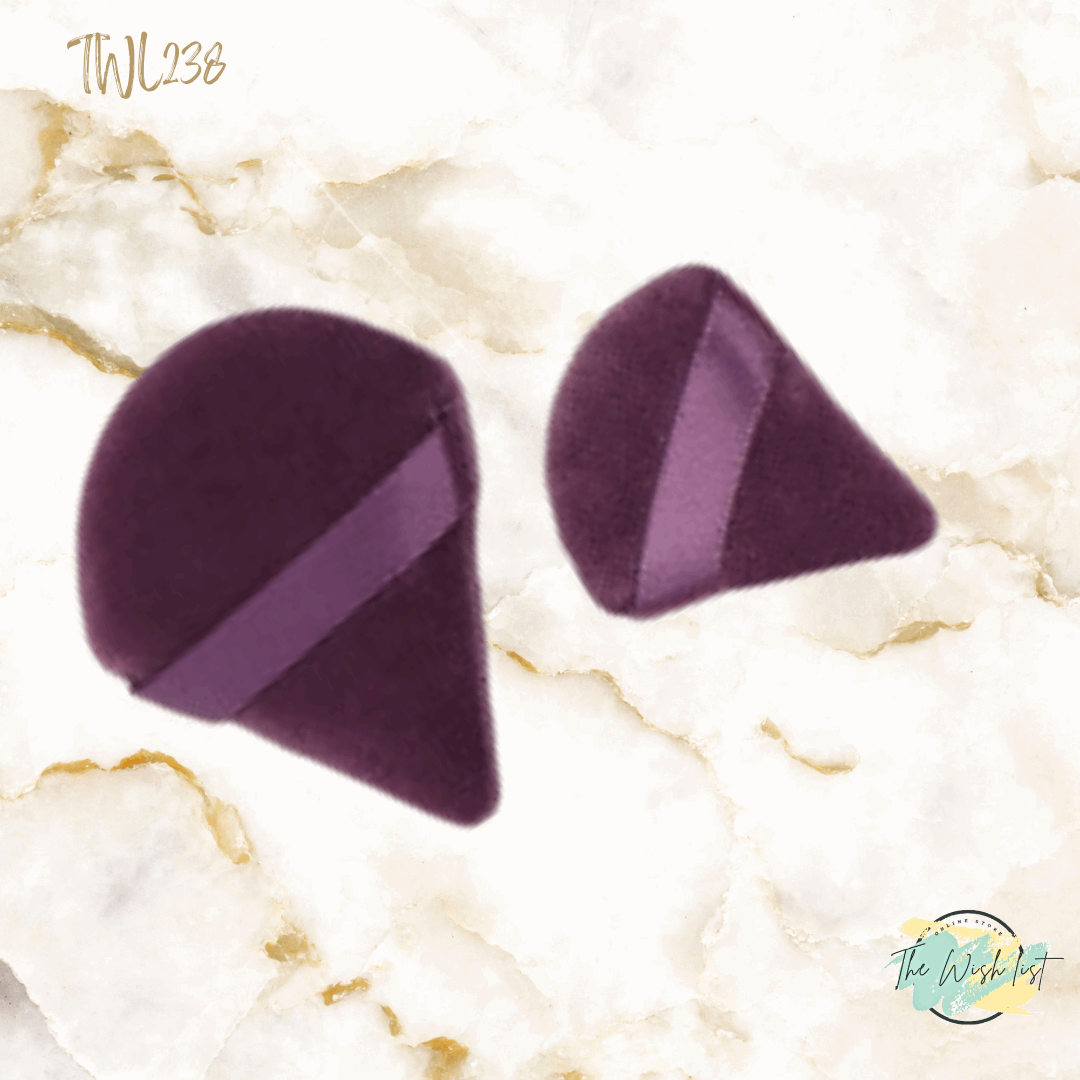 Purple Make up Powder puffs set -  2Pce