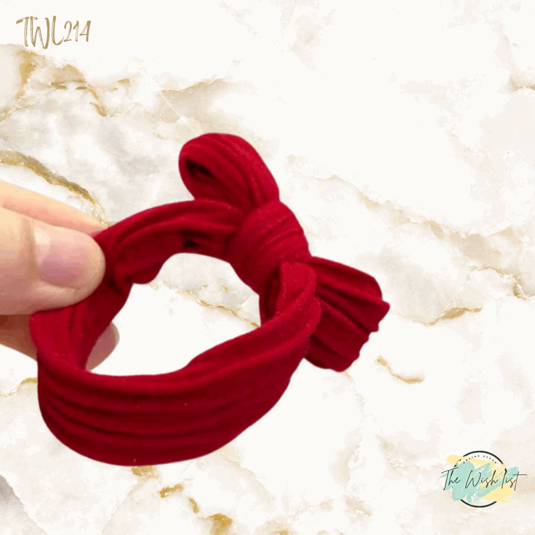 2Pce Red Bow Hair Ties, HIgh Elasticity & Durability