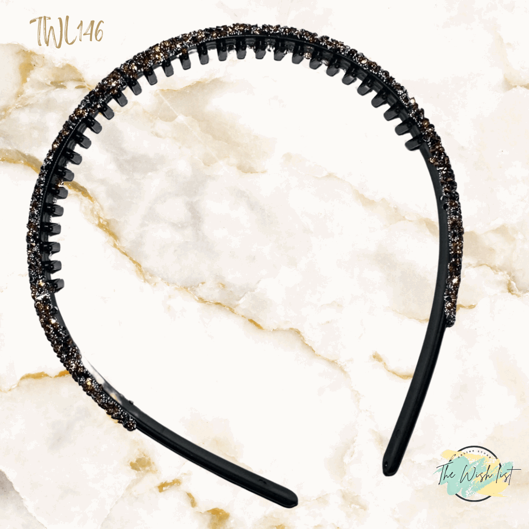 1pc Glitter Rhinestone Teeth Hairband, Anti-Slip Headband