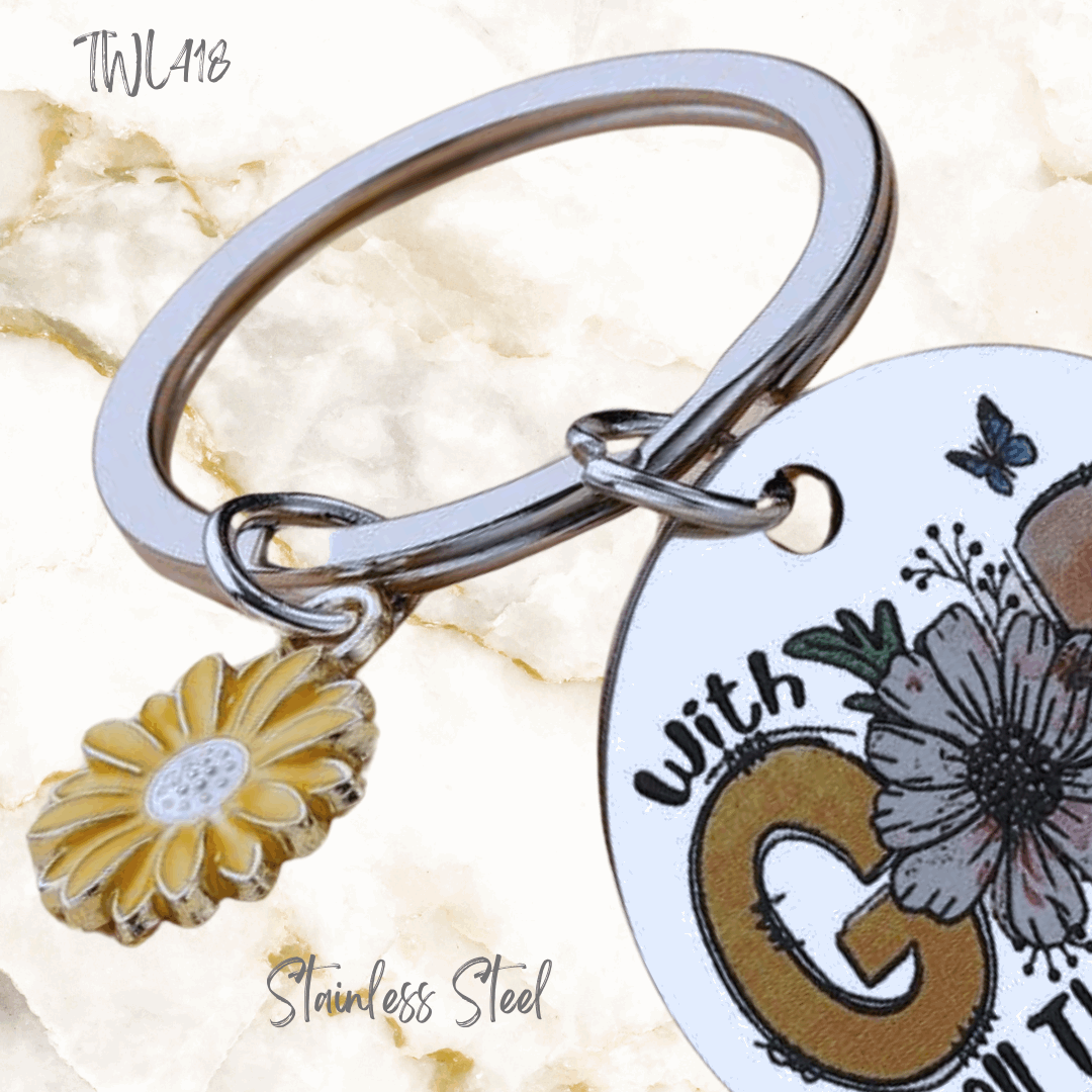 With God all things are possible key chain/ Wallet accessory - stainless Steel