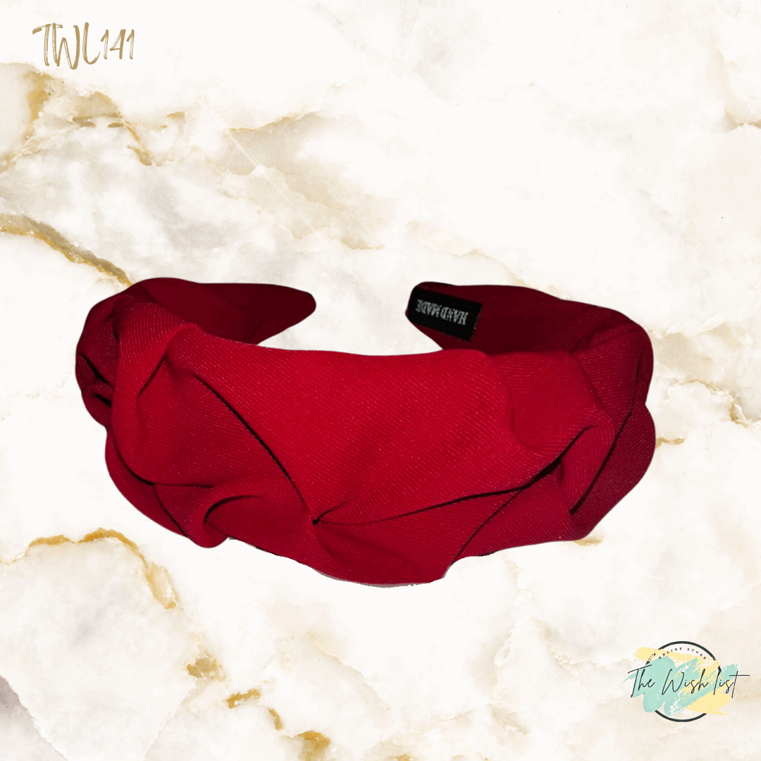 Lady's Solid Handmade Ruched Headband for daily use