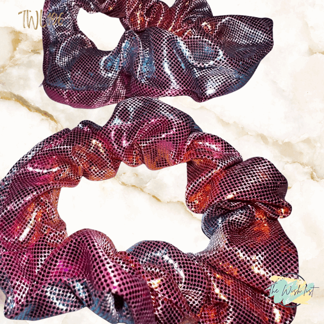 Glitter colorfully scrunchies for girls 2pcs